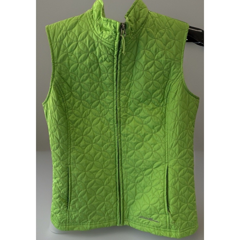 Eddie Bauer Vest Women's Medium Sleeveless Full Zip Green Softshell Size XS